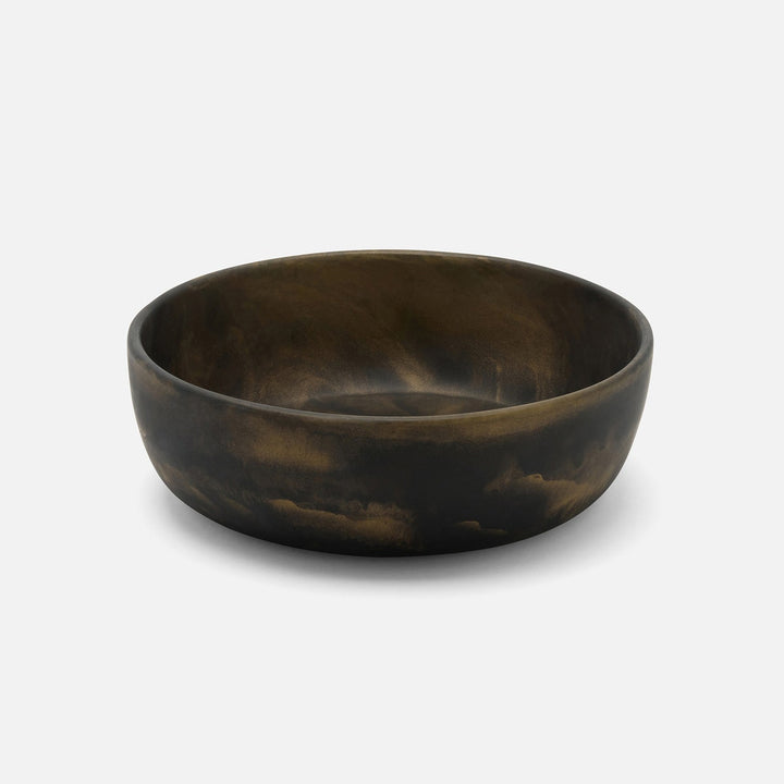 Hugo Black/Gold Swirled Serving Bowl Resin Small Pack/2