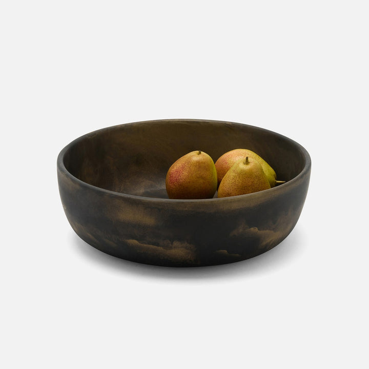 Hugo Black/Gold Swirled Serving Bowl Resin Small Pack/2