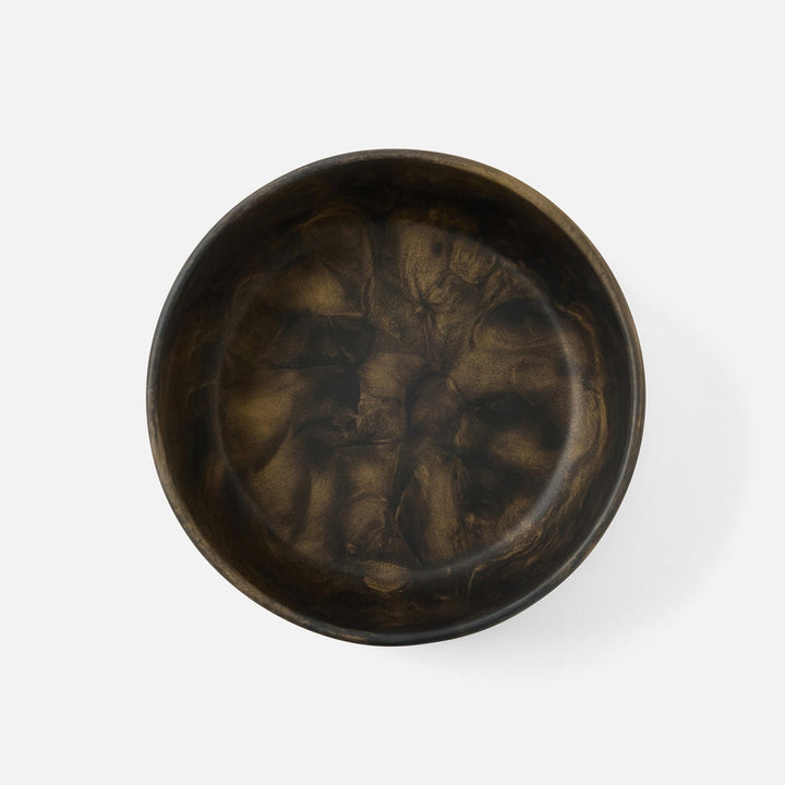 Hugo Black/Gold Swirled Serving Bowl Resin Small Pack/2