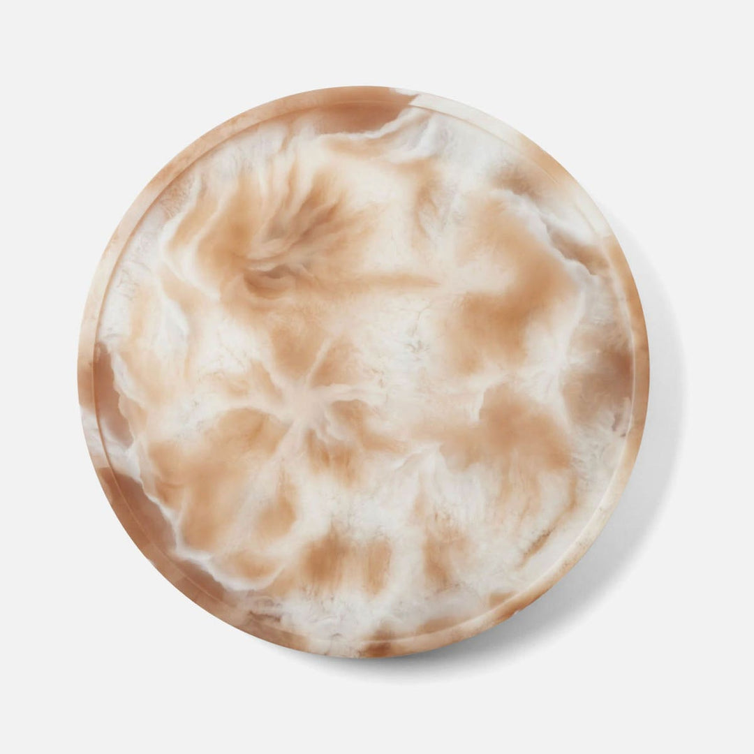 Hugo Brown Swirled Lazy Susan Resin 18"D