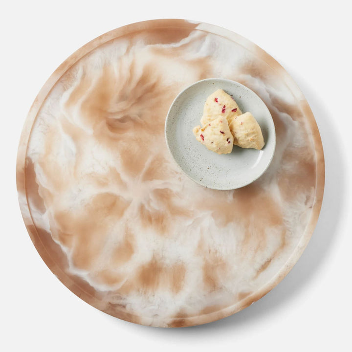 Hugo Brown Swirled Lazy Susan Resin 18"D