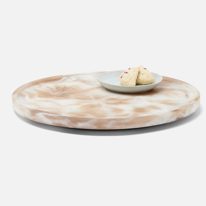 Hugo Brown Swirled Lazy Susan Resin 18"D