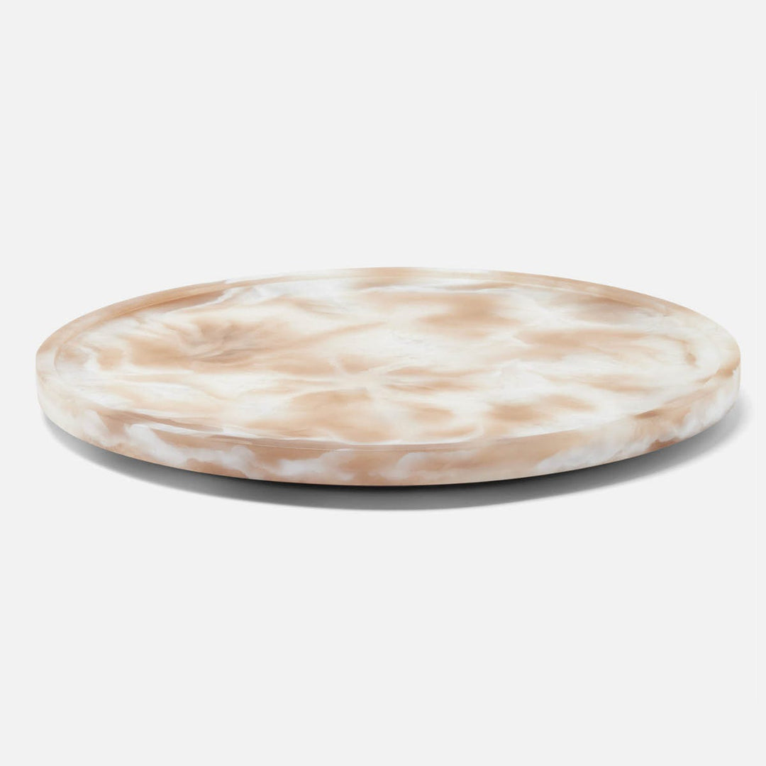 Hugo Brown Swirled Lazy Susan Resin 18"D