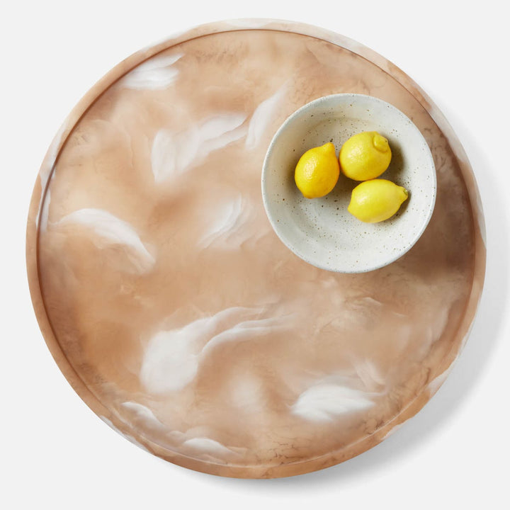 Hugo Brown Swirled Lazy Susan Resin 24"D
