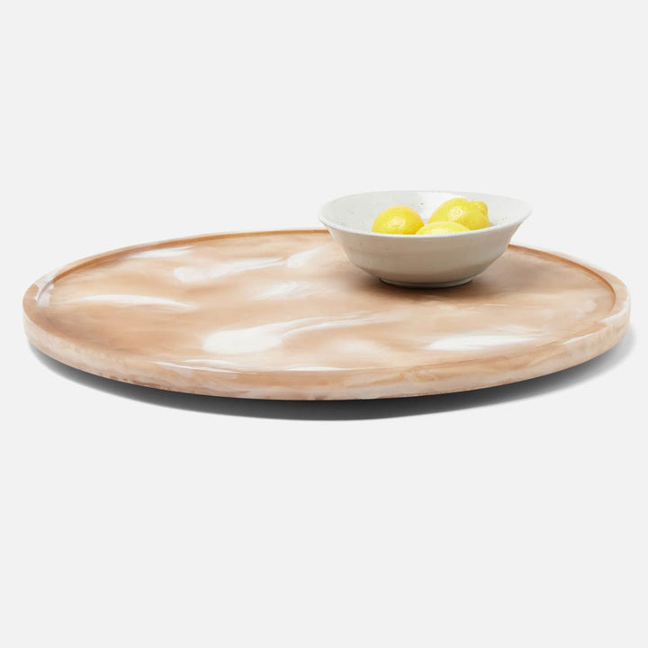 Hugo Brown Swirled Lazy Susan Resin 24"D