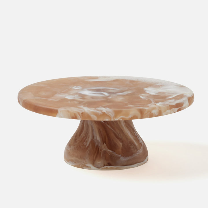 Hugo Brown Swirled Cake Stand Resin Small