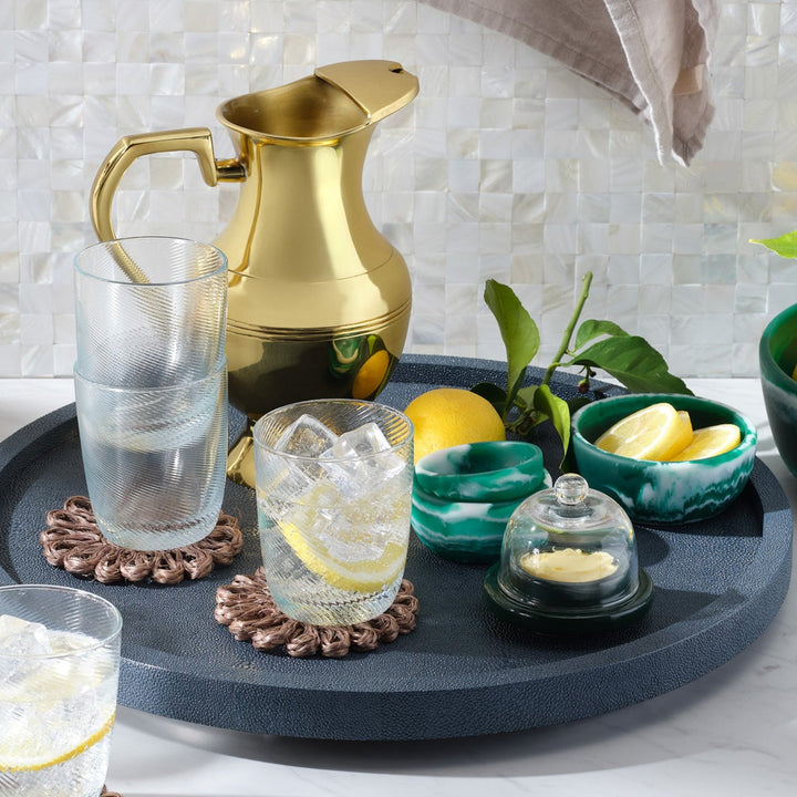 Hugo Green Swirled Hors D'Oeuvre Bowl Resin 4X15 Pack/2