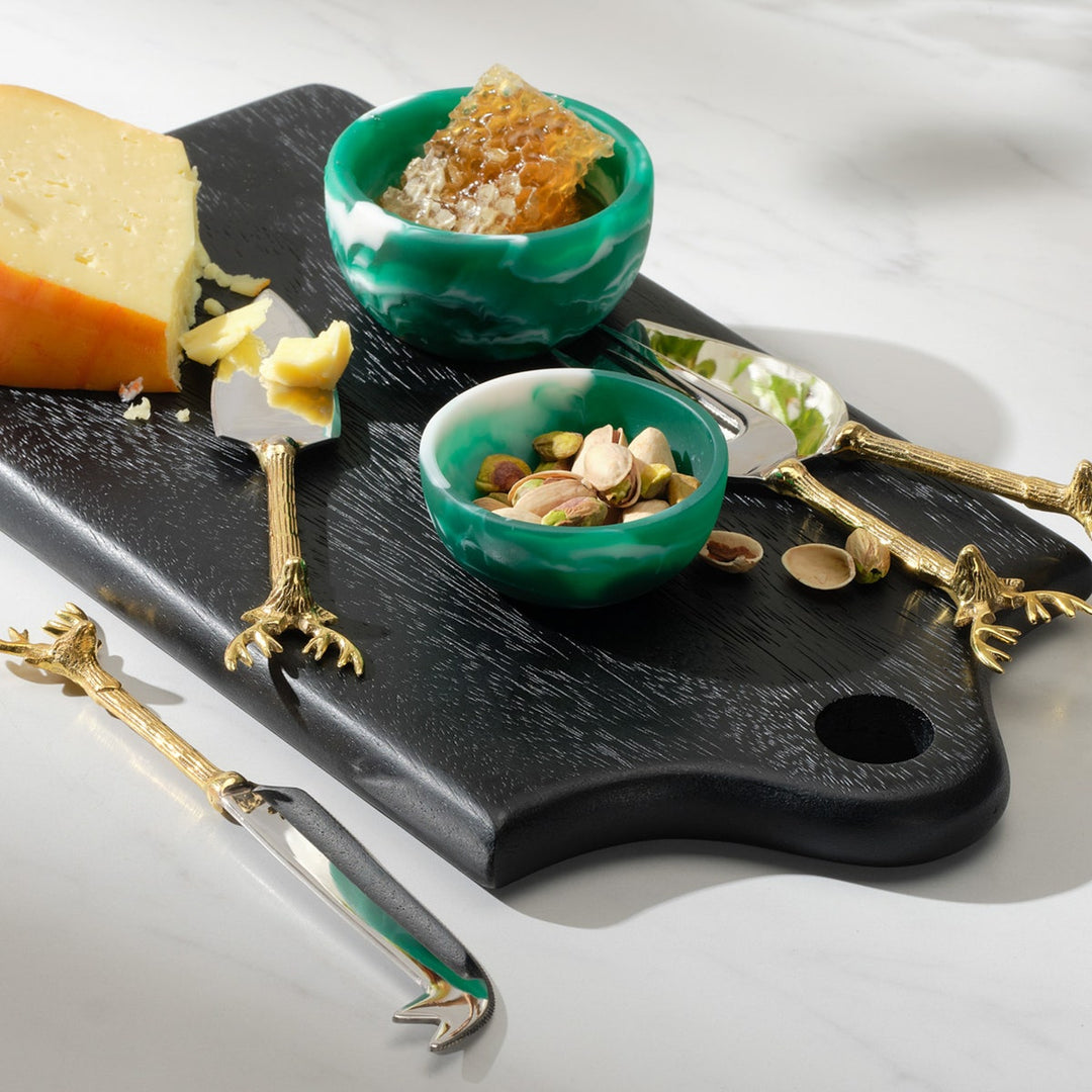 Hugo Green Swirled Hors D'Oeuvre Bowl Resin 4X15 Pack/2