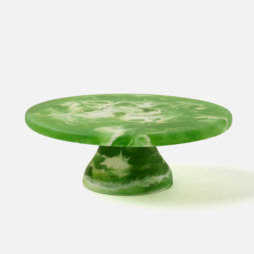 Hugo Green Swirled Cake Stand Resin Large