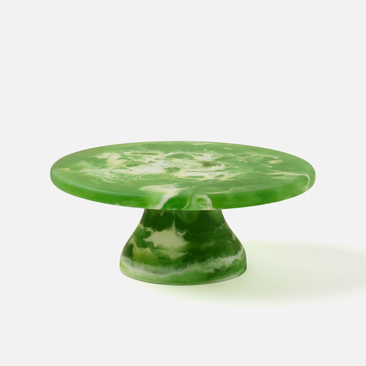 Hugo Green Swirled Cake Stand Resin Small