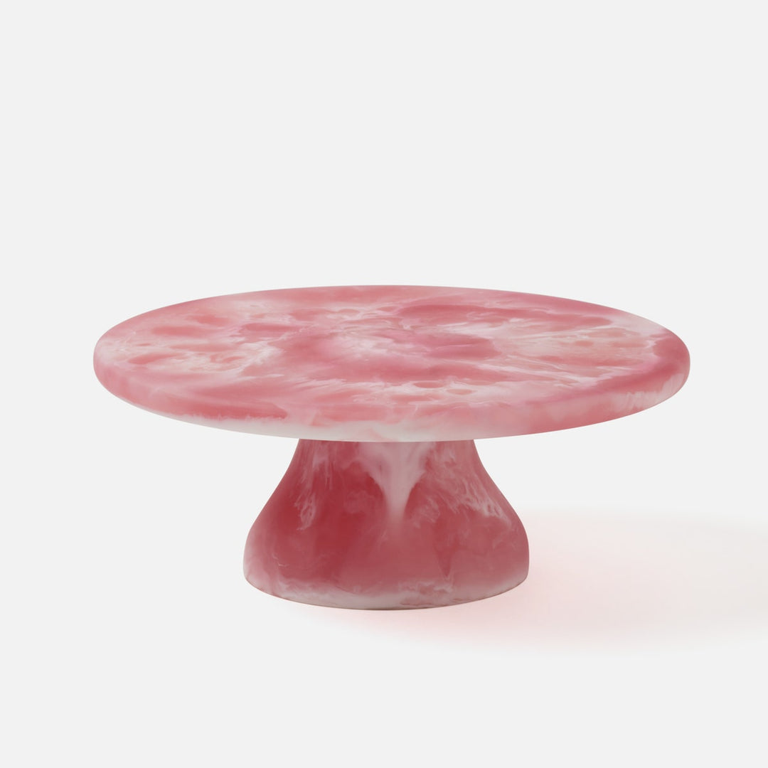 Hugo Pink Swirled Cake Stand Resin Small