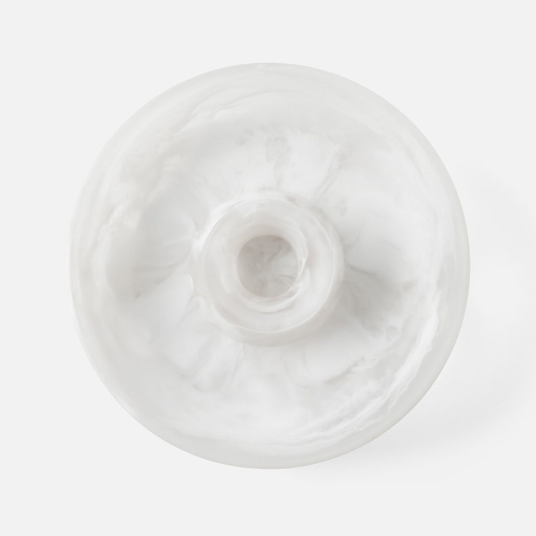 Hugo White Swirled Chip And Dip Bowl Resin