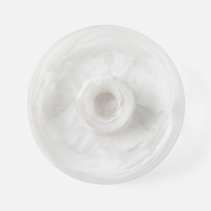Hugo White Swirled Chip And Dip Bowl Resin