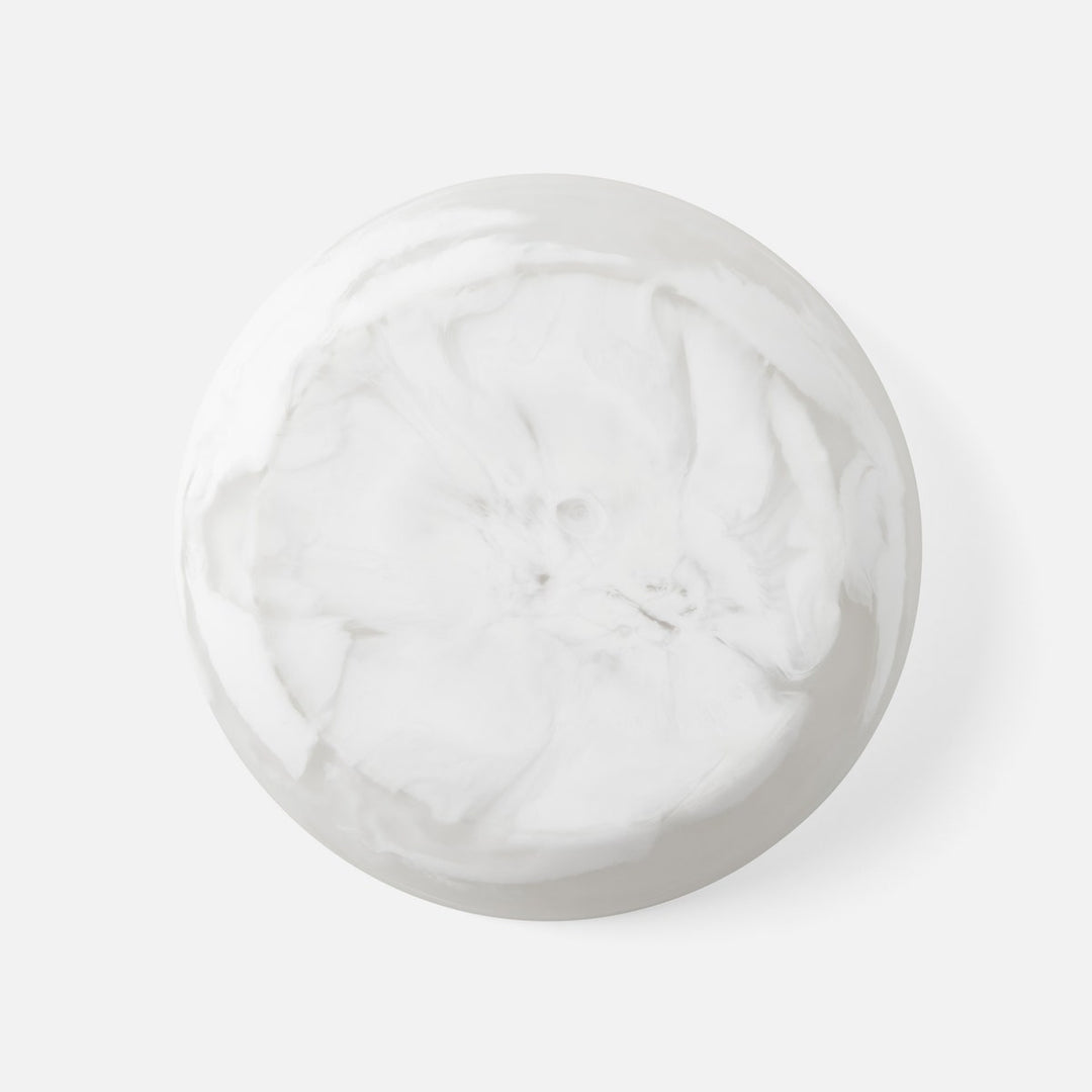 Hugo White Swirled Chip And Dip Bowl Resin