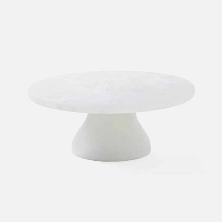 Hugo White Swirled Cake Stand Resin Large