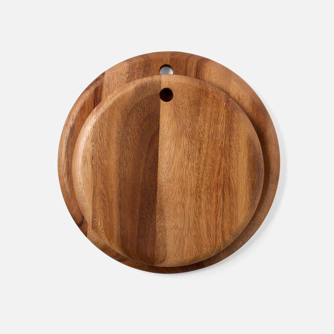 Jameson Natural Round Serving Board Acacia Wood Set/2