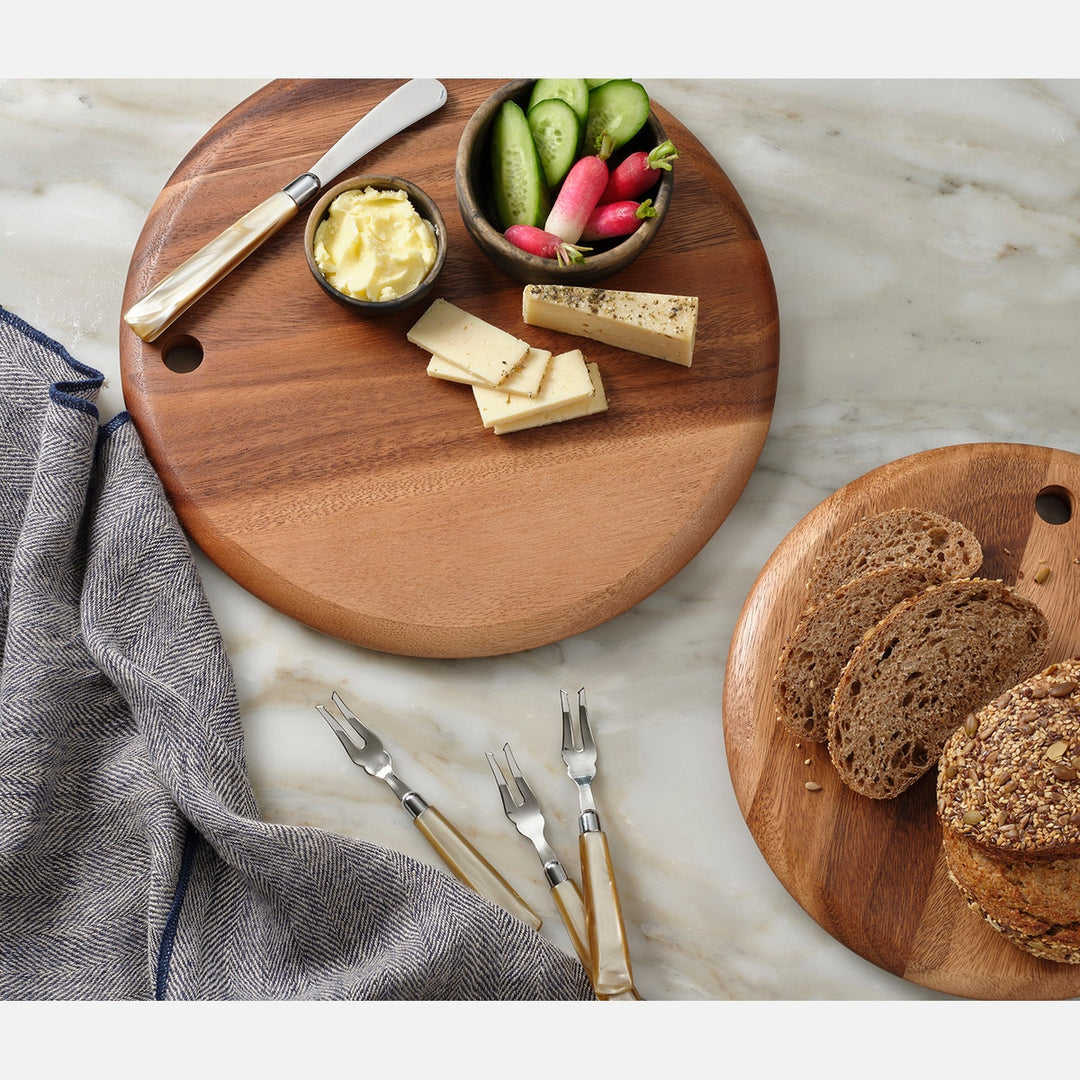 Jameson Natural Round Serving Board Acacia Wood Set/2