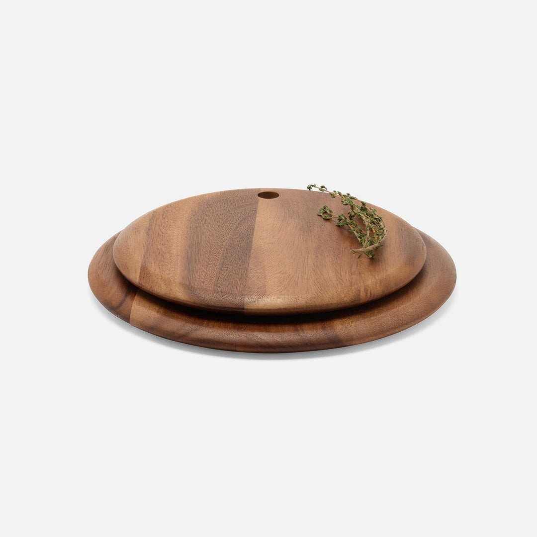 Jameson Natural Round Serving Board Acacia Wood Set/2
