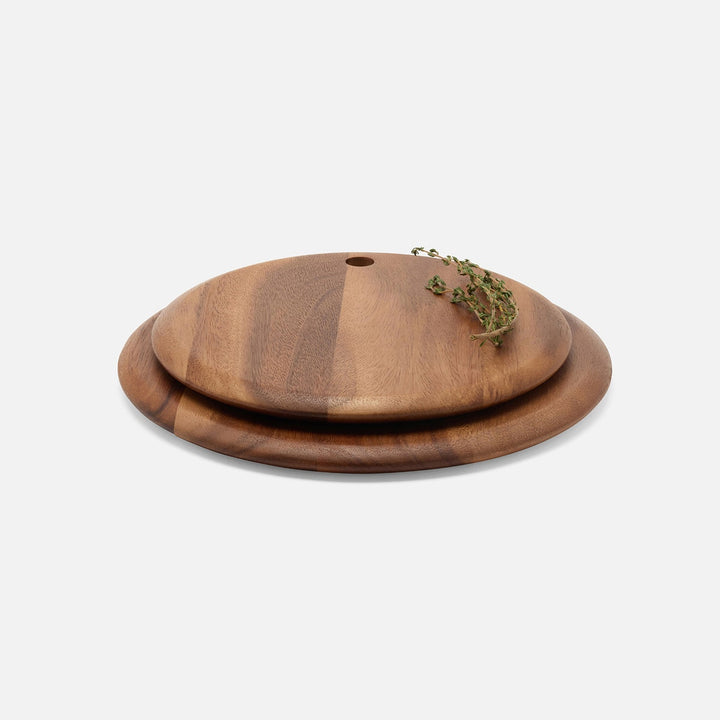 Jameson Natural Round Serving Board Acacia Wood Set/2