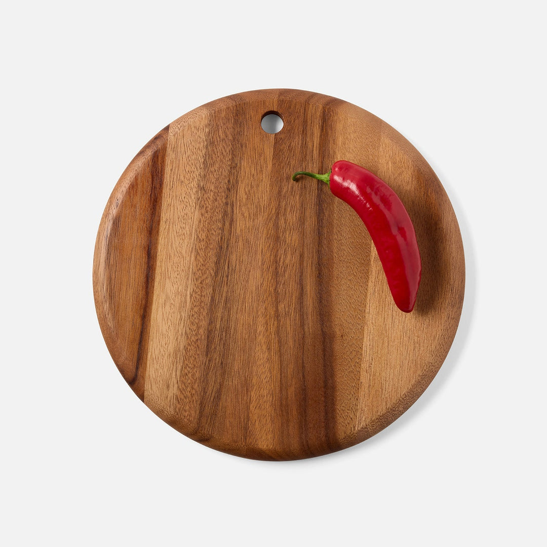 Jameson Natural Round Serving Board Acacia Wood Set/2