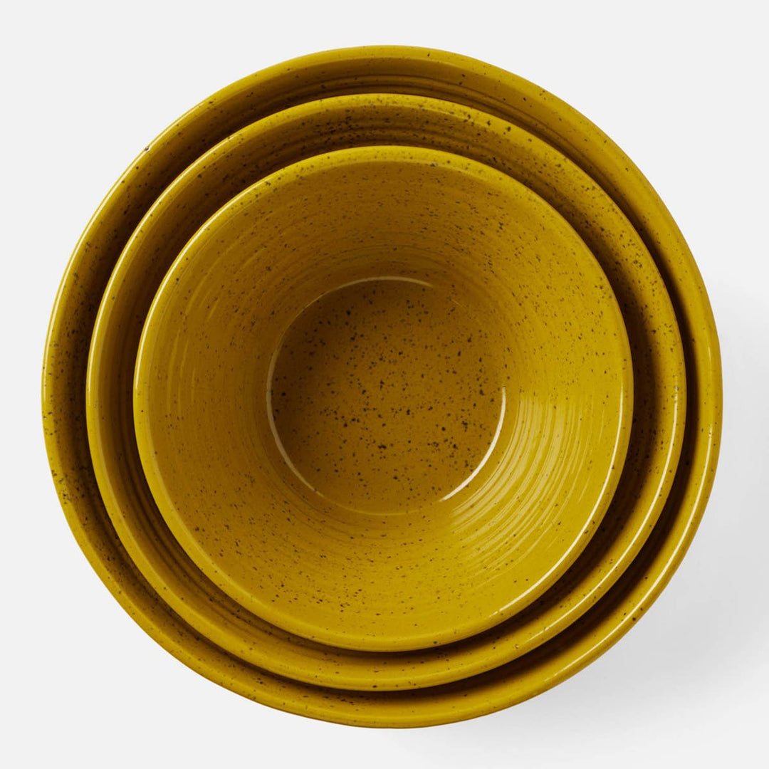 Jules Chartreuse Salt Glaze Serving Bowl Stoneware Set/3