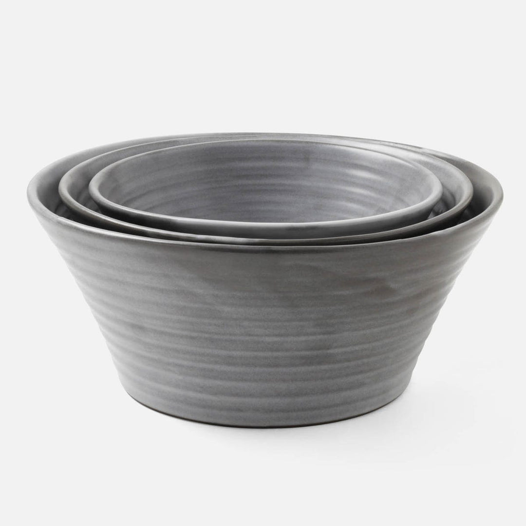 Jules Cement Glaze Serving Bowl Stoneware Set/3