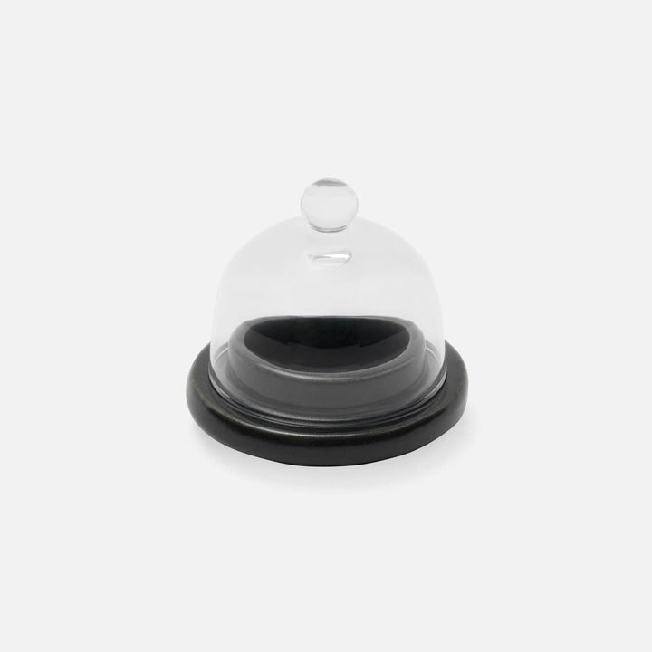 Marcus Black Glaze Round Butter Dish Stoneware Pack/2