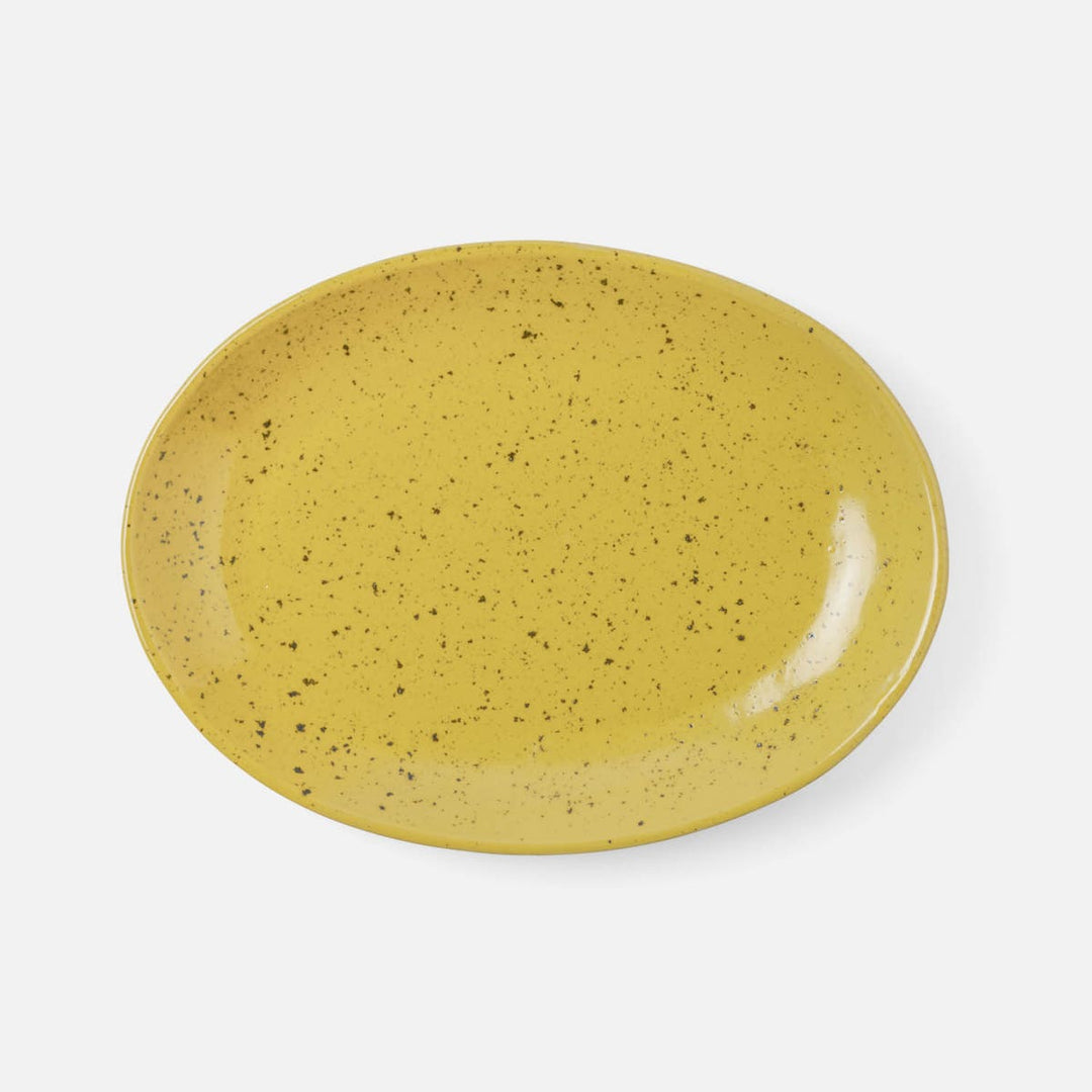 Marcus Chartreuse Salt Glaze Oval Serving Platter Stoneware Large Pack/2