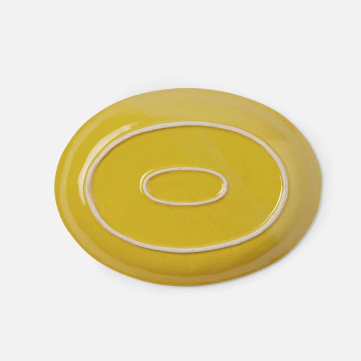 Marcus Chartreuse Salt Glaze Oval Serving Platter Stoneware Large Pack/2