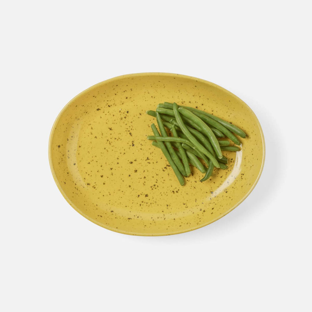 Marcus Chartreuse Salt Glaze Oval Serving Platter Small Pack/2