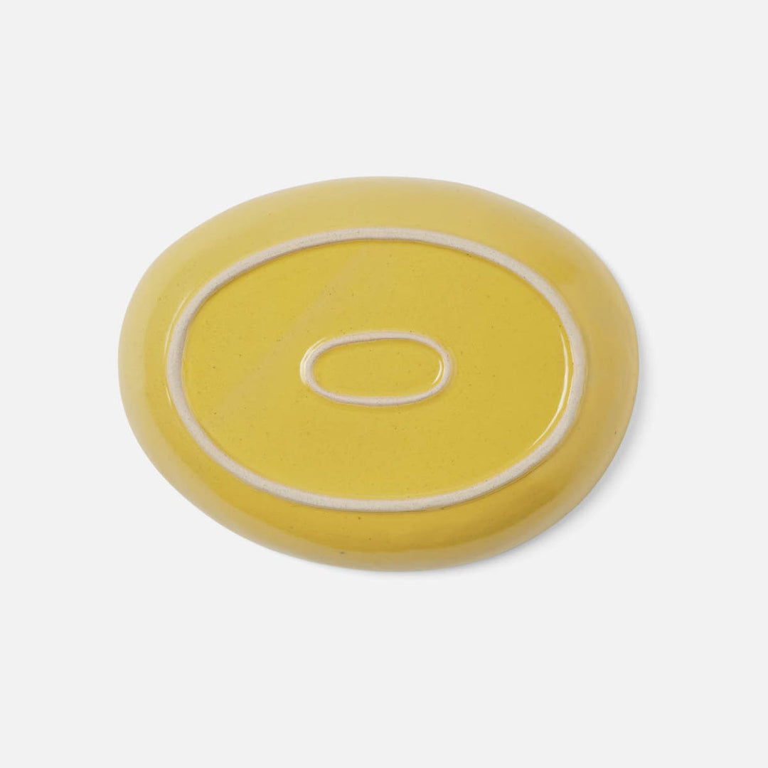 Marcus Chartreuse Salt Glaze Oval Serving Platter Small Pack/2