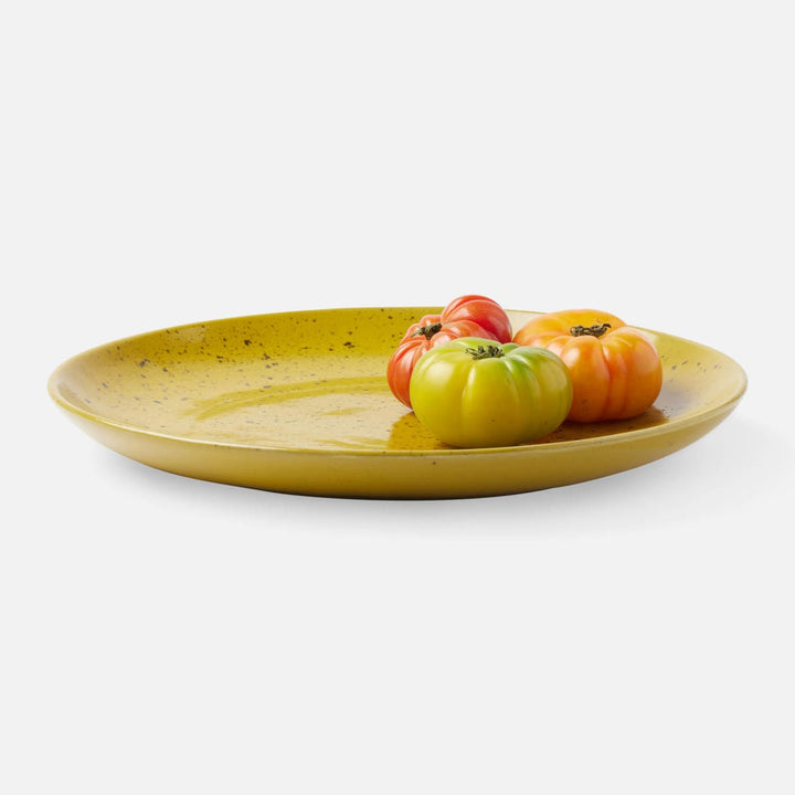 Marcus Chartreuse Salt Glaze Round Serving Platter Stoneware Large Pack/2