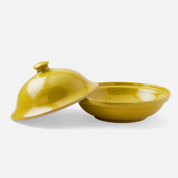 Marcus Chartreuse Salt Glaze Cloche Serving Bowl Stoneware Large