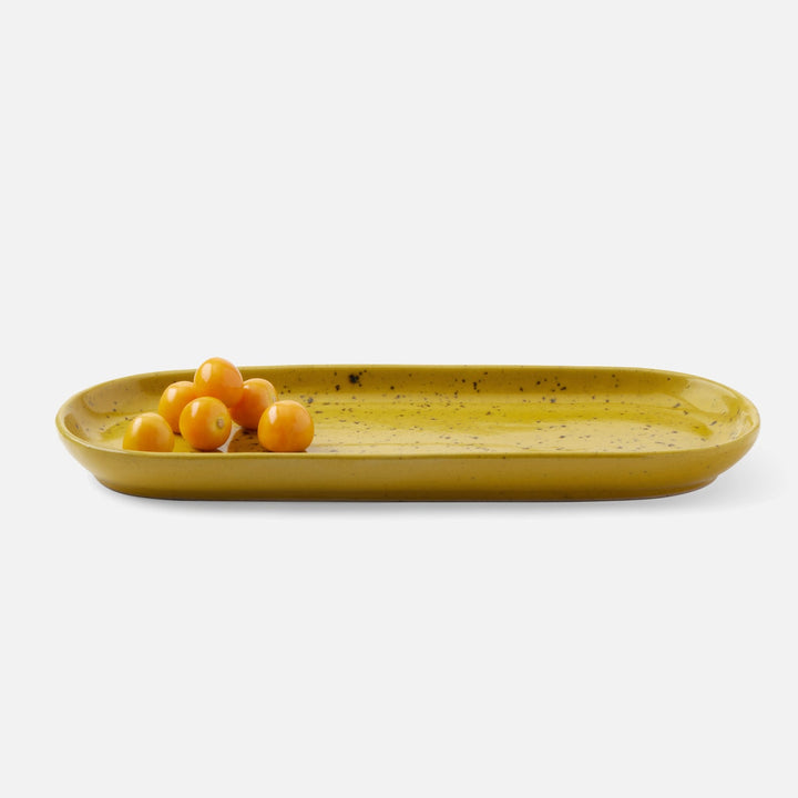 Marcus Chartreuse Salt Glaze Oblong Serving Platters Stoneware Large Set/2