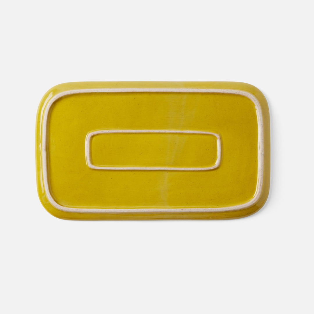 Marcus Chartreuse Salt Glaze Rectangular Serving Platter Stoneware Set/2