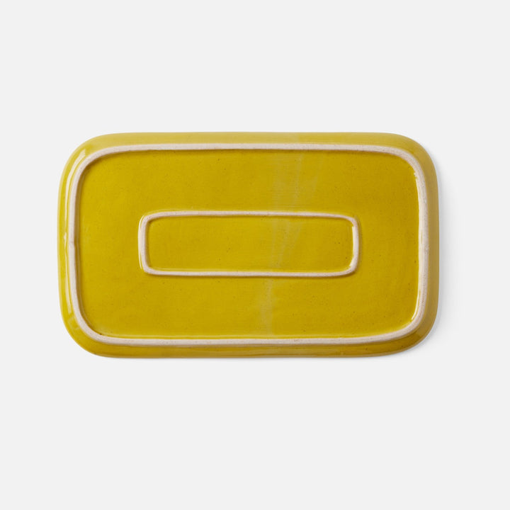 Marcus Chartreuse Salt Glaze Rectangular Serving Platter Stoneware Set/2