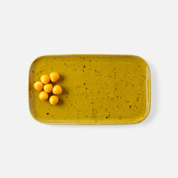Marcus Chartreuse Salt Glaze Rectangular Serving Platter Stoneware Set/2