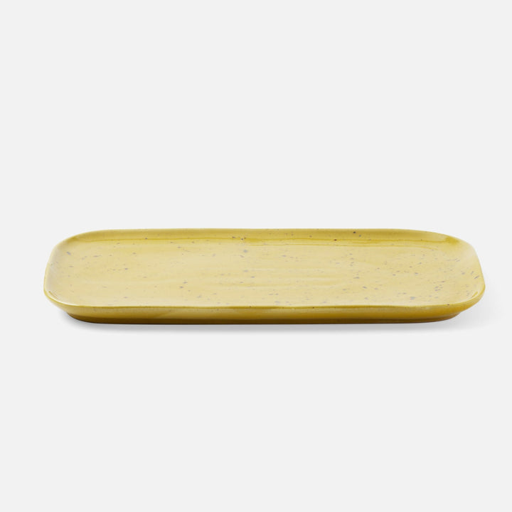Marcus Chartreuse Salt Glaze Rectangular Serving Platter Stoneware Set/2