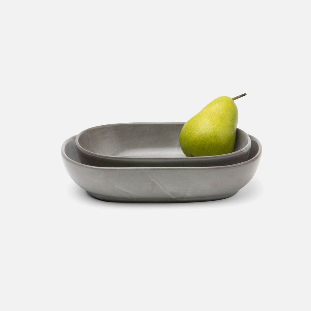 Marcus Cement Glaze Oblong Serving Bowls Stoneware Set/2