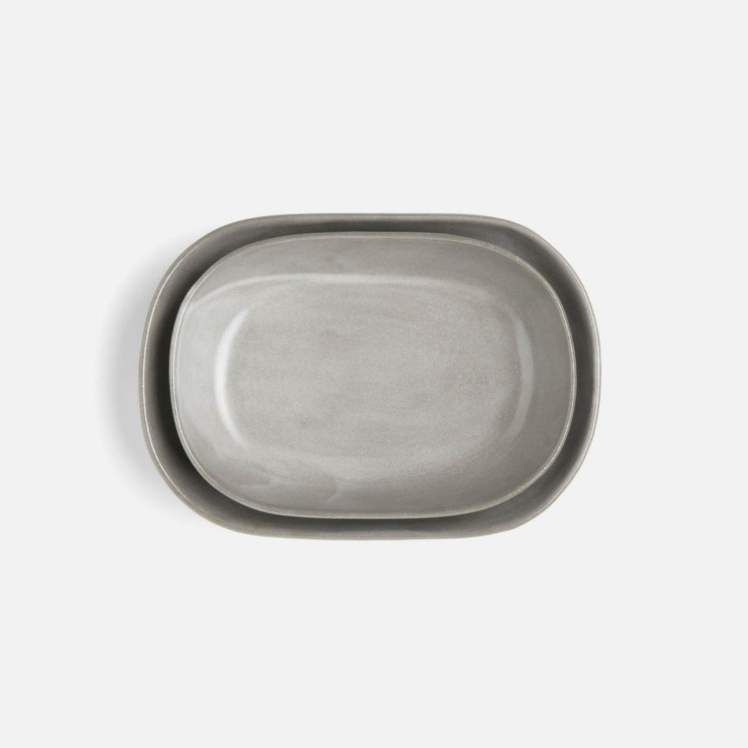 Marcus Cement Glaze Oblong Serving Bowls Stoneware Set/2