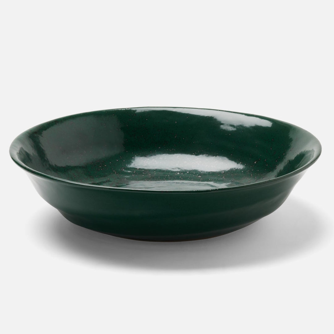 Marcus Dark Green Salt Glaze Tapered Serving Bowl Stoneware Large Pack/2