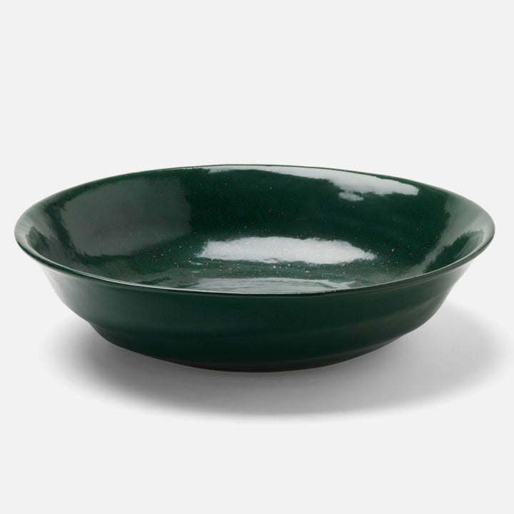 Marcus Dark Green Salt Glaze Tapered Serving Bowl Stoneware Large Pack/2