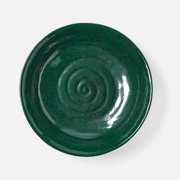 Marcus Dark Green Salt Glaze Tapered Serving Bowl Stoneware Large Pack/2