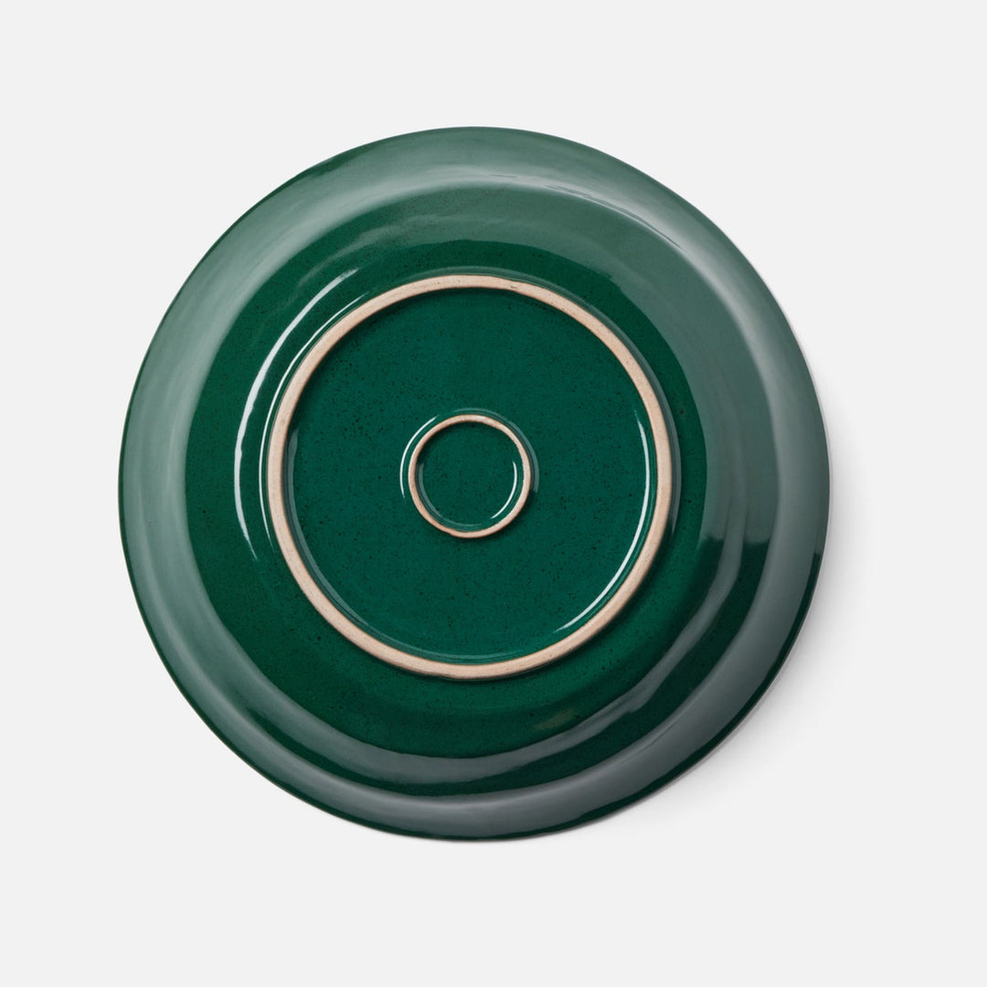 Marcus Dark Green Salt Glaze Tapered Serving Bowl Stoneware Large Pack/2