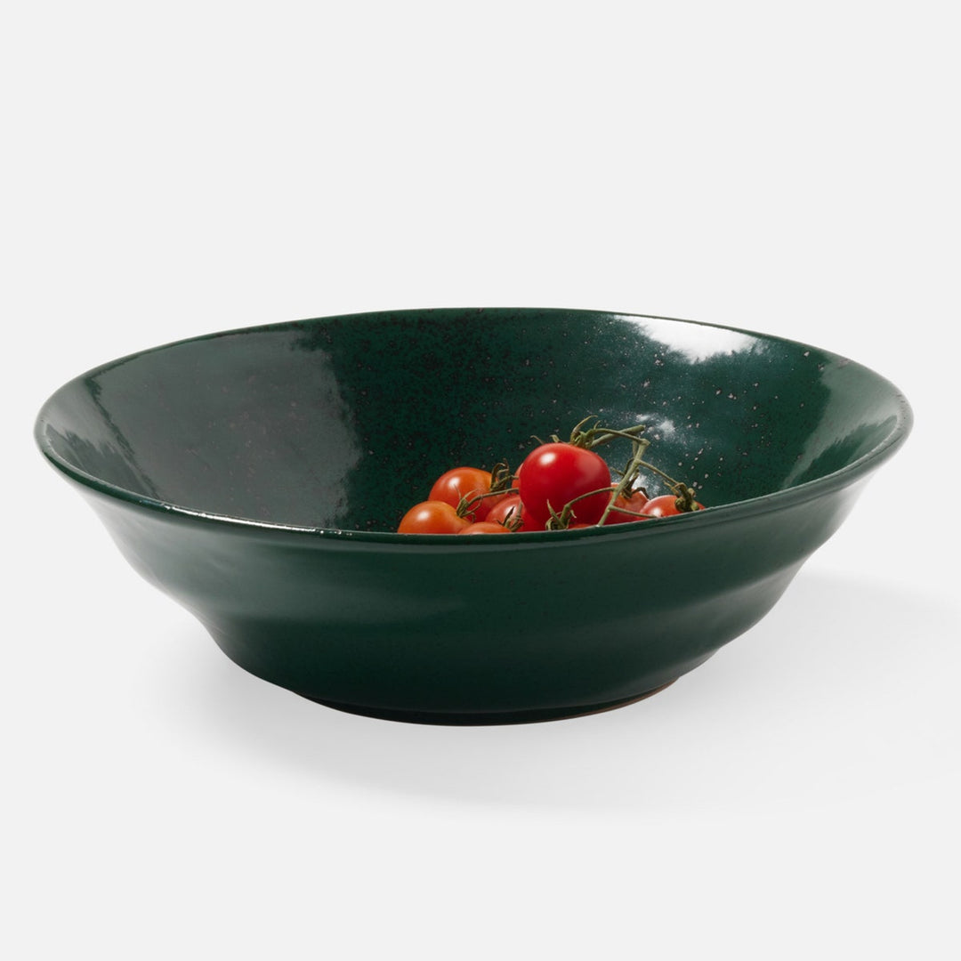 Marcus Dark Green Salt Glaze Tapered Serving Bowl Stoneware Small Pack/2