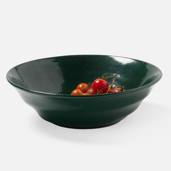 Marcus Dark Green Salt Glaze Tapered Serving Bowl Stoneware Small Pack/2