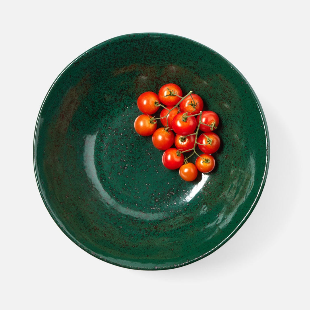 Marcus Dark Green Salt Glaze Tapered Serving Bowl Stoneware Small Pack/2