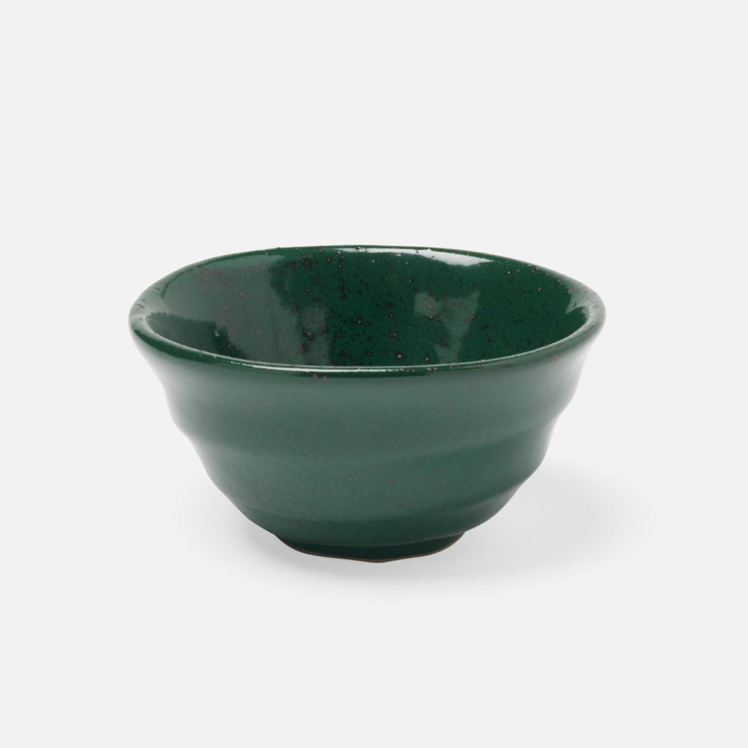 Marcus Dark Green Salt Glaze Hors D'Oeuvre Bowl Stoneware Pack/4