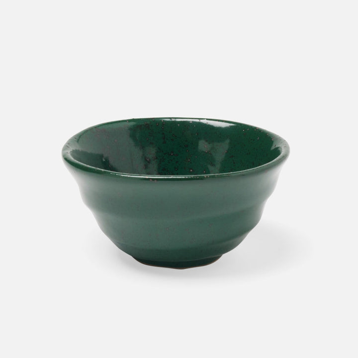 Marcus Dark Green Salt Glaze Hors D'Oeuvre Bowl Stoneware Pack/4