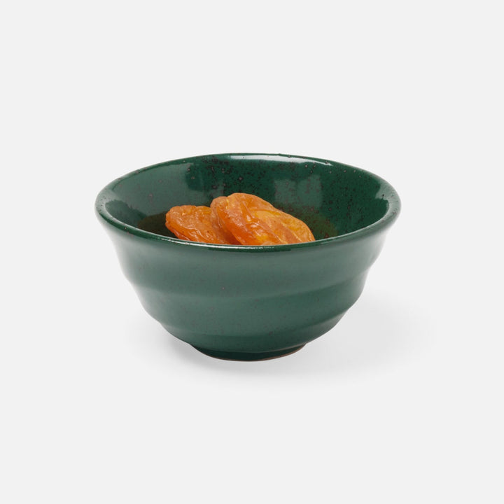 Marcus Dark Green Salt Glaze Hors D'Oeuvre Bowl Stoneware Pack/4